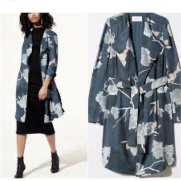 Babaton Tops - Babaton Quincy teal blue floral jacket size small business casual office